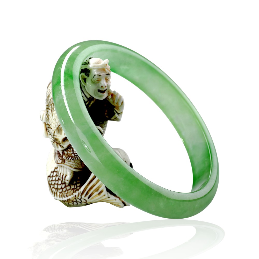 Solid Green Jade Bangle $200 - $300