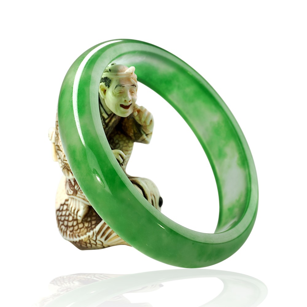 Solid Green Jade Bangle $400 - $500