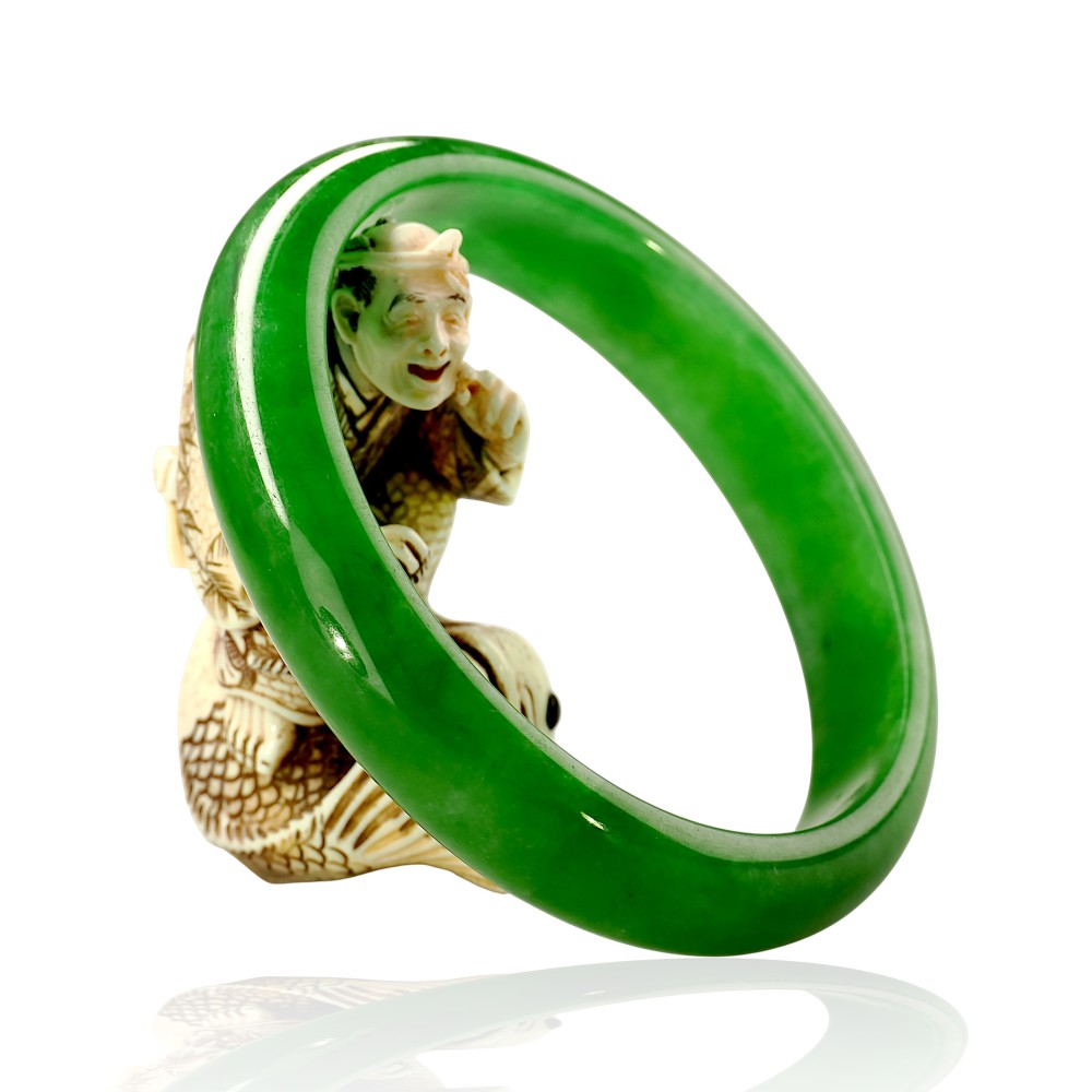 Solid Green Jade Bangle $400 - $500