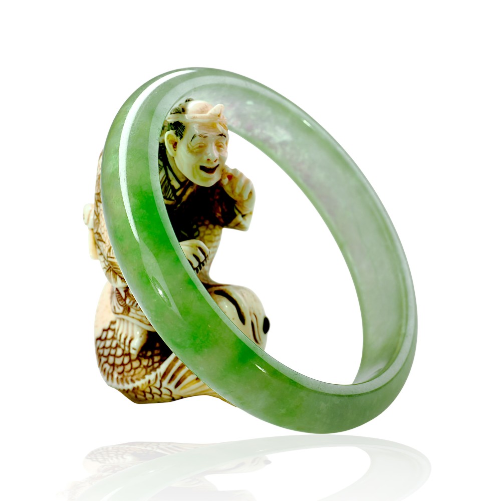 Solid Green Jade Bangle $400 - $500