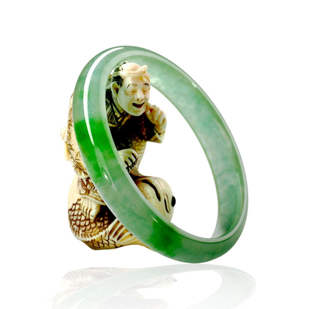 Solid Green Jade Bangle $400 - $500