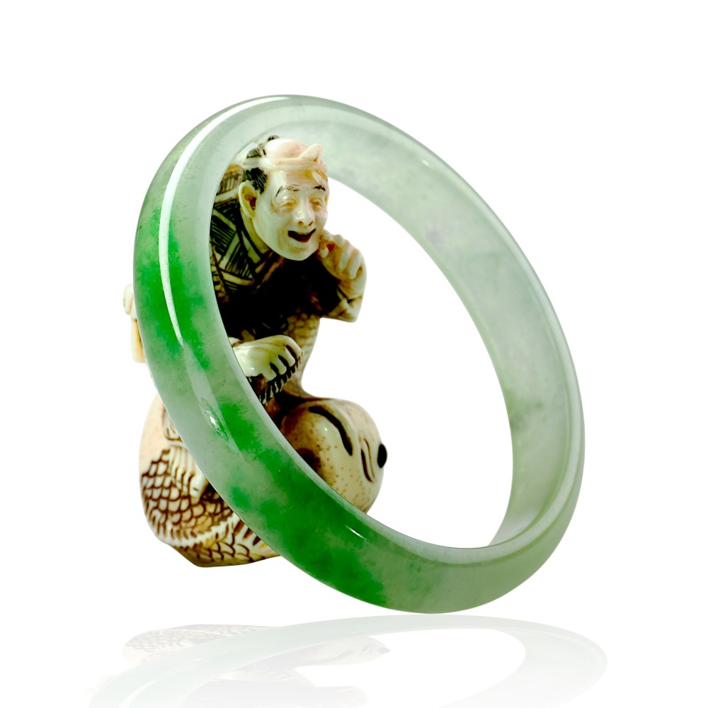 Solid Green Jade Bangle $400 - $500