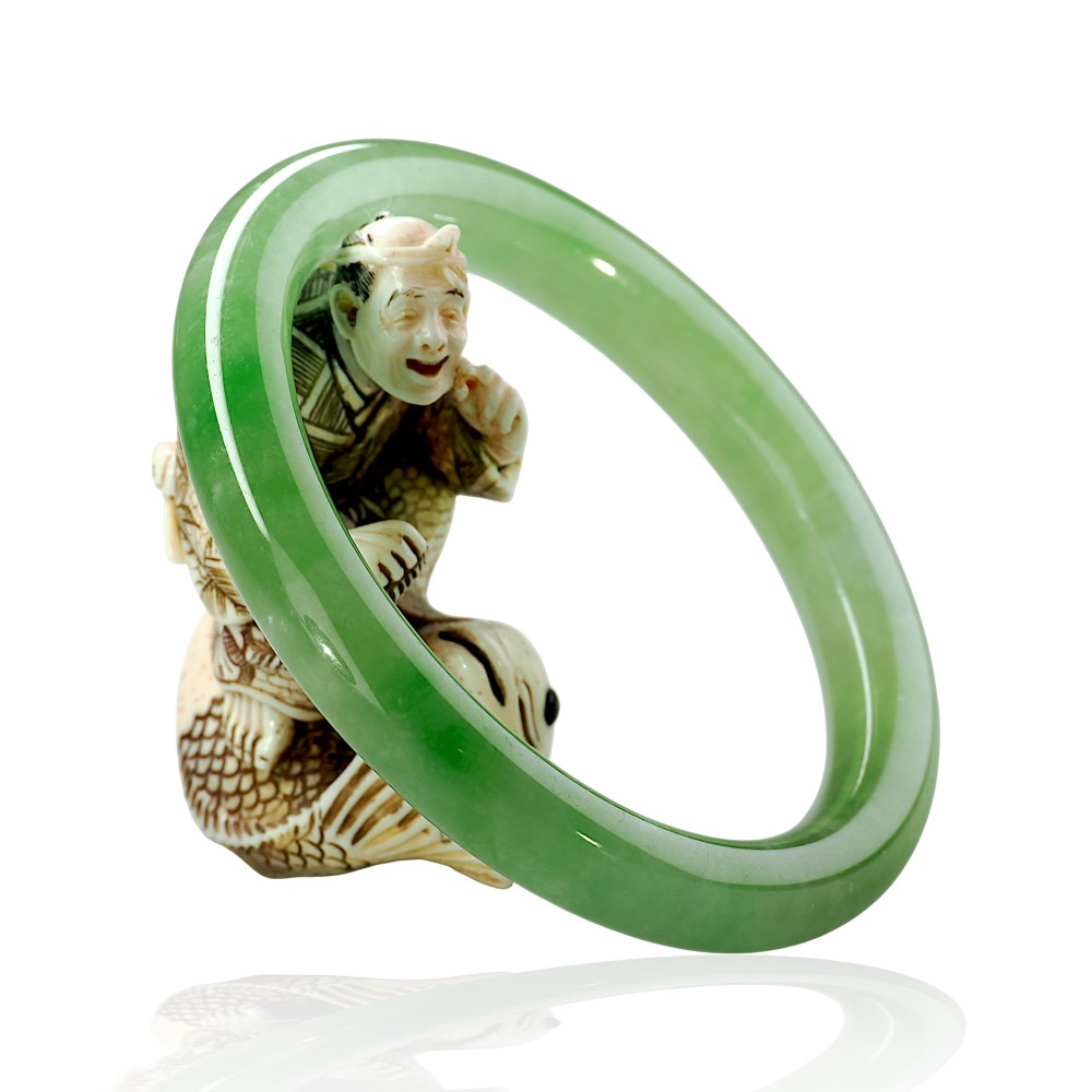Solid Green Jade Bangle $400 - $500