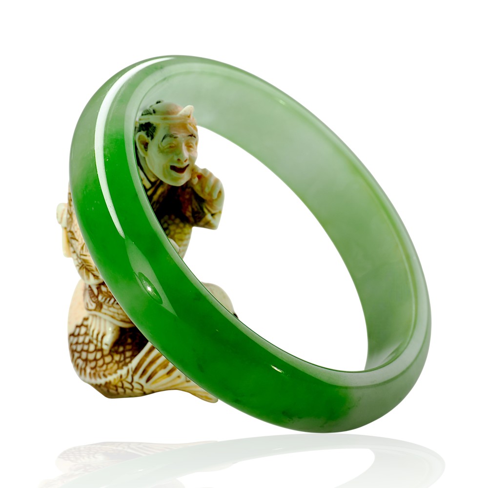Solid Green Jade Bangle $400 - $500