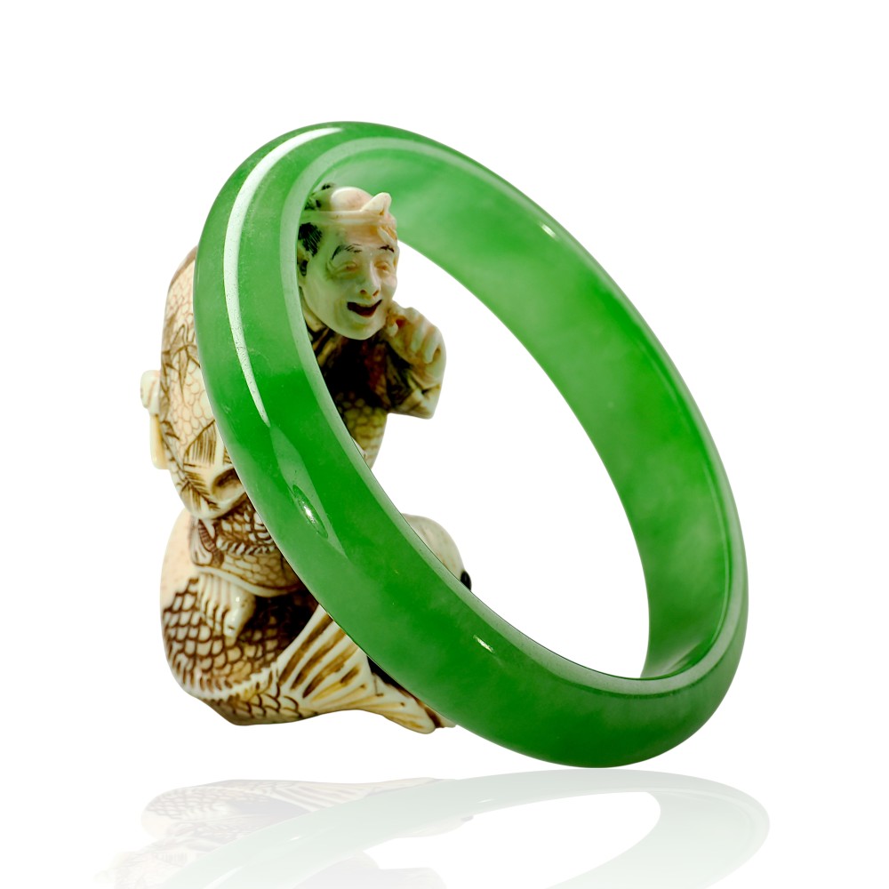 Solid Green Jade Bangle $400 - $500