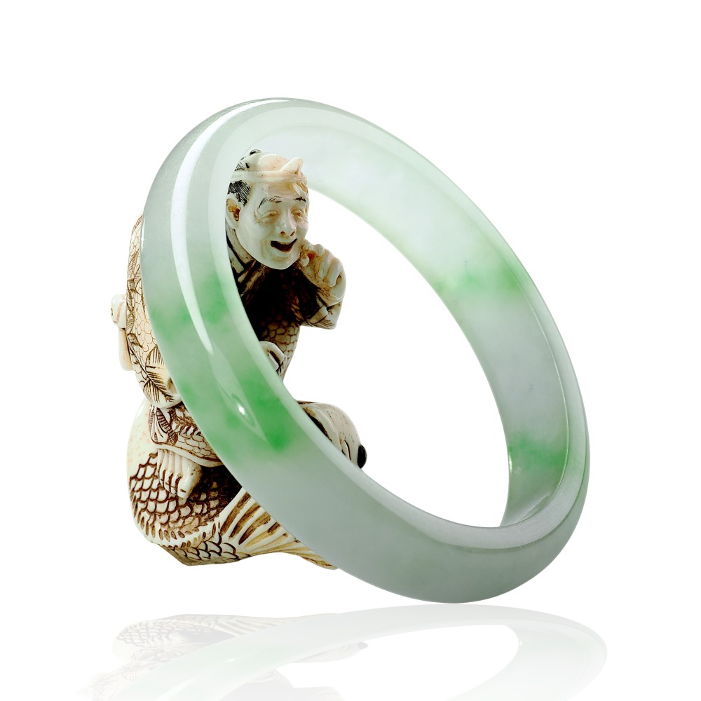 Solid Green Jade Bangle $100 - $200