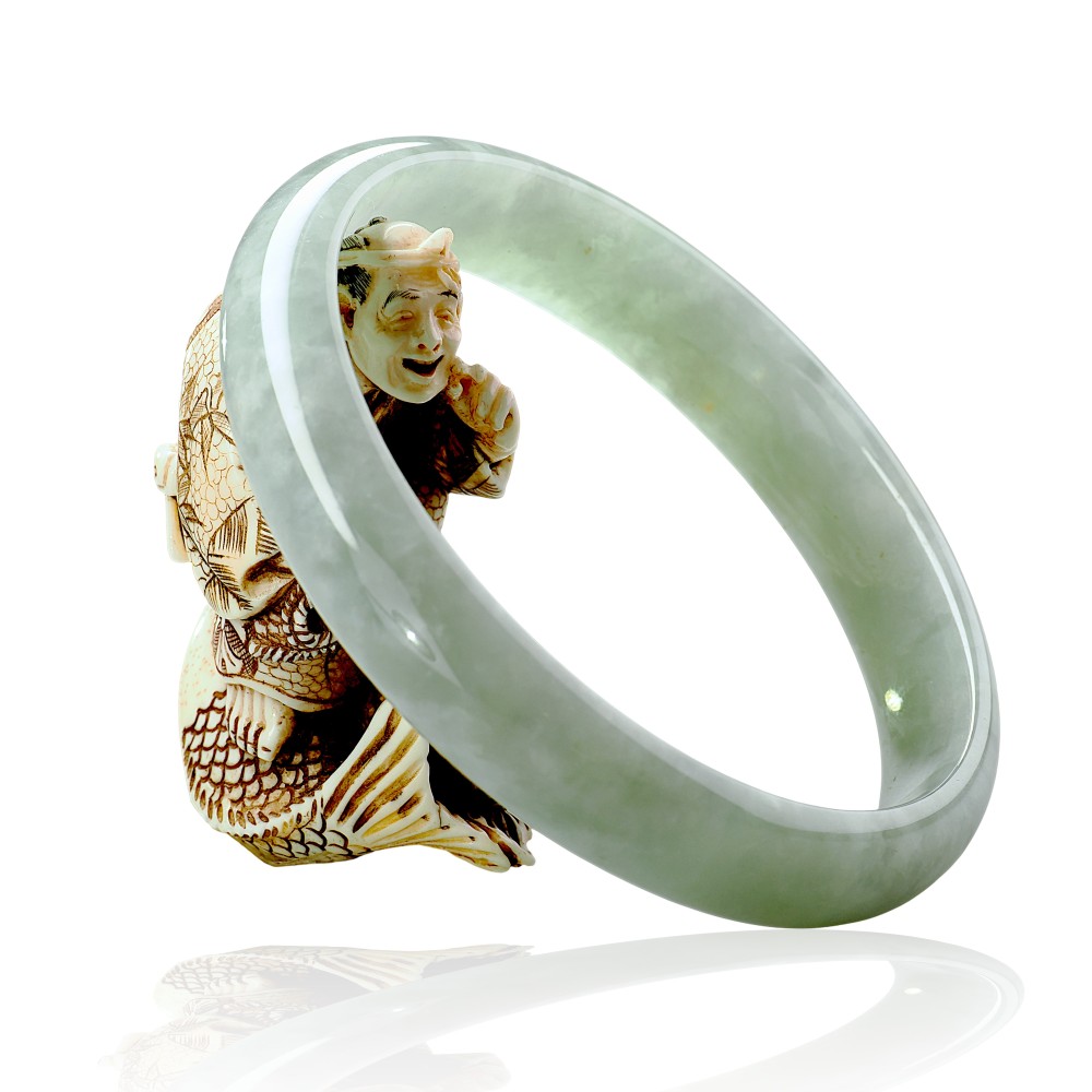 Solid Green Jade Bangle $100 - $200