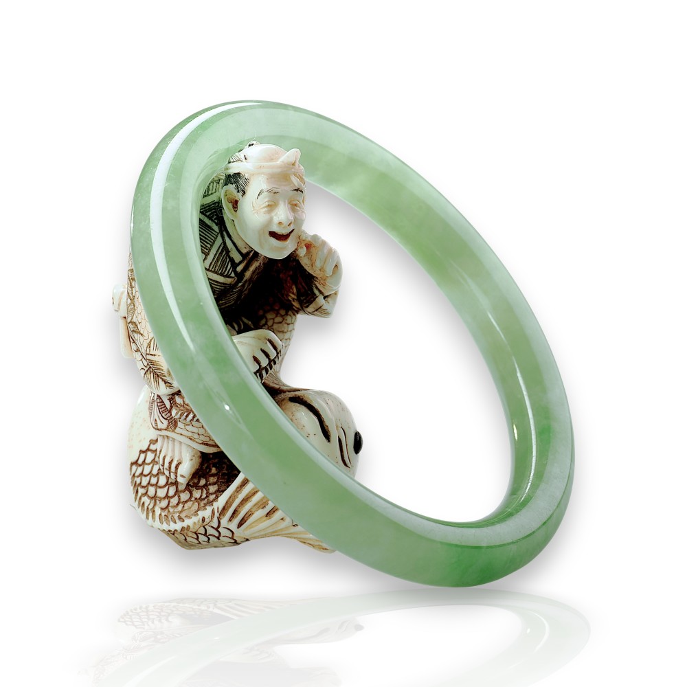 Solid Green Jade Bangle $100 - $200