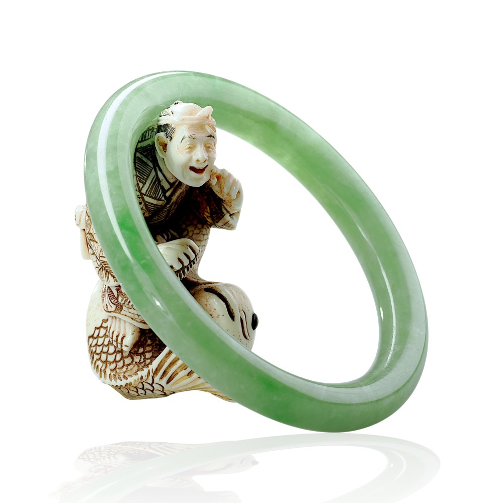 Solid Green Jade Bangle $100 - $200