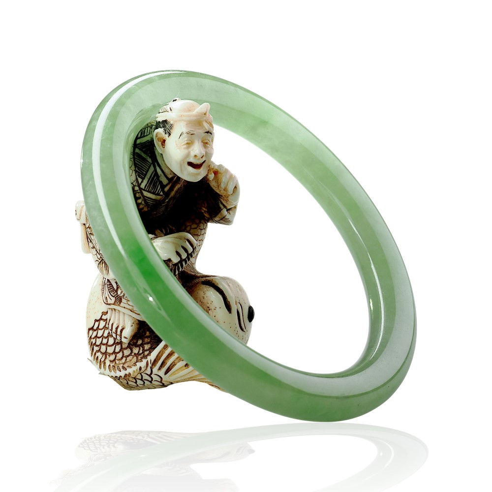 Solid Green Jade Bangle $100 - $200