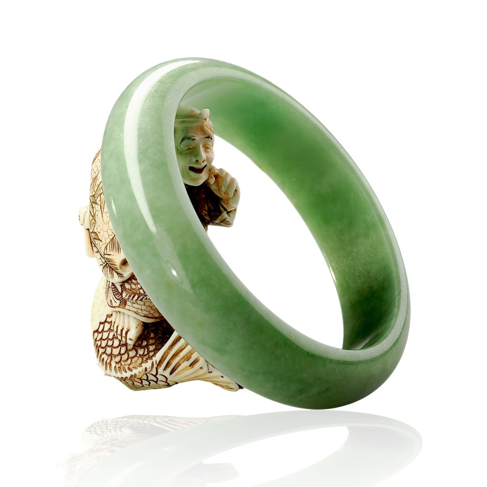 Solid Green Jade Bangle Under &100