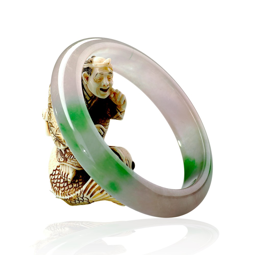 Solid Green Jade Bangle Under &100