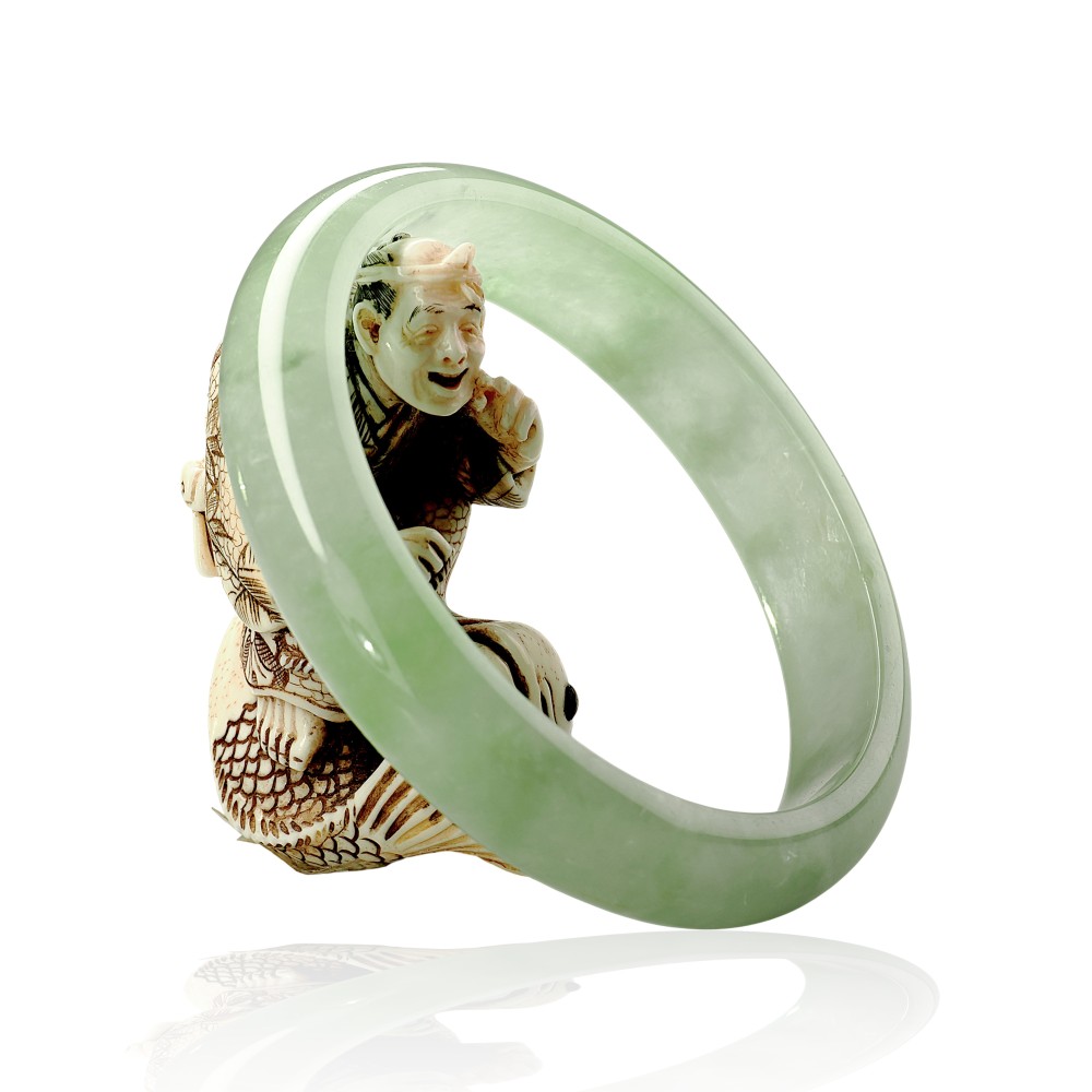 Solid Green Jade Bangle Under &100