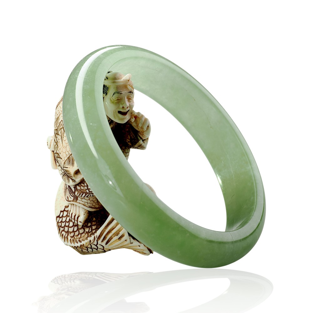 Solid Green Jade Bangle Under &100