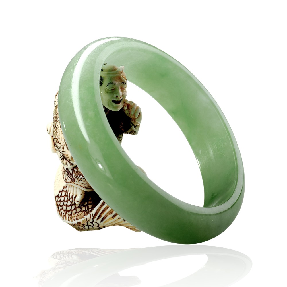 Solid Green Jade Bangle Under &100
