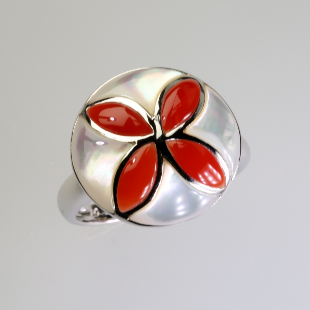 Solid 14K Gold Coral Ring