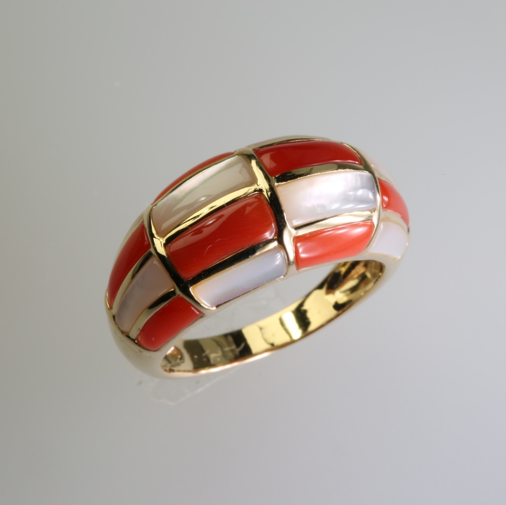 Solid 14K Gold Coral Ring