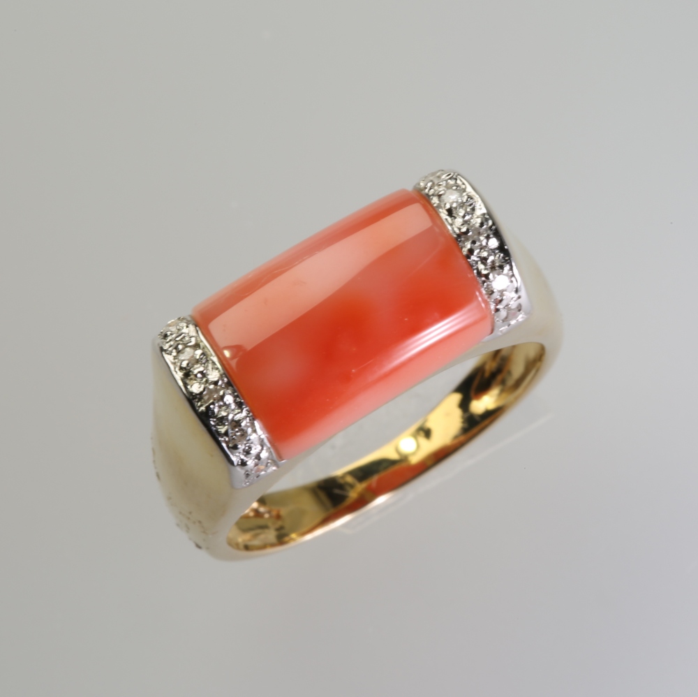 Solid 14K Gold Coral Ring