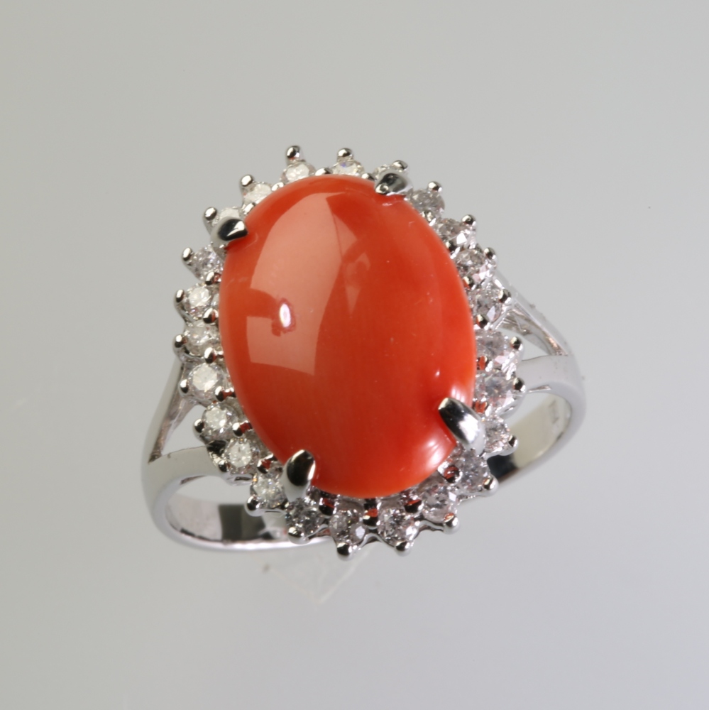 Solid 14K Gold Coral Ring