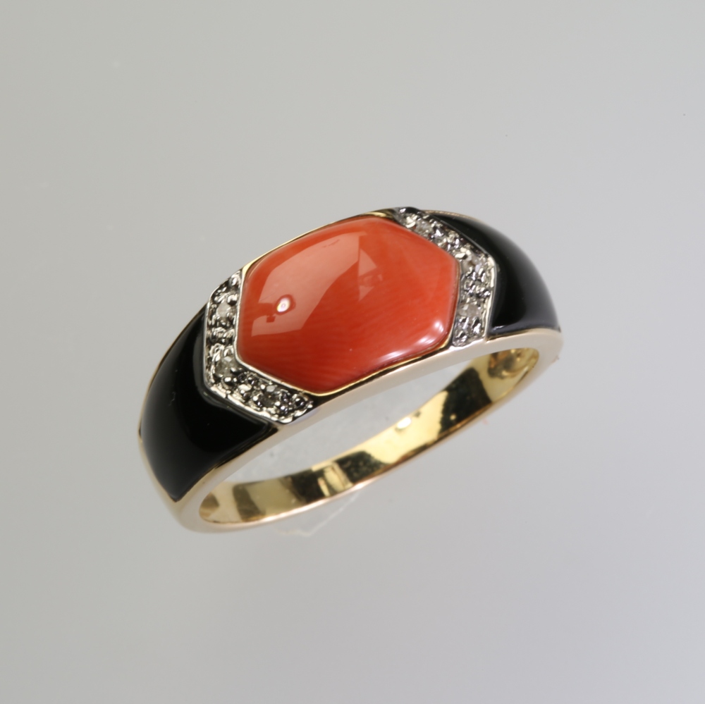 Solid 14K Gold Coral Ring