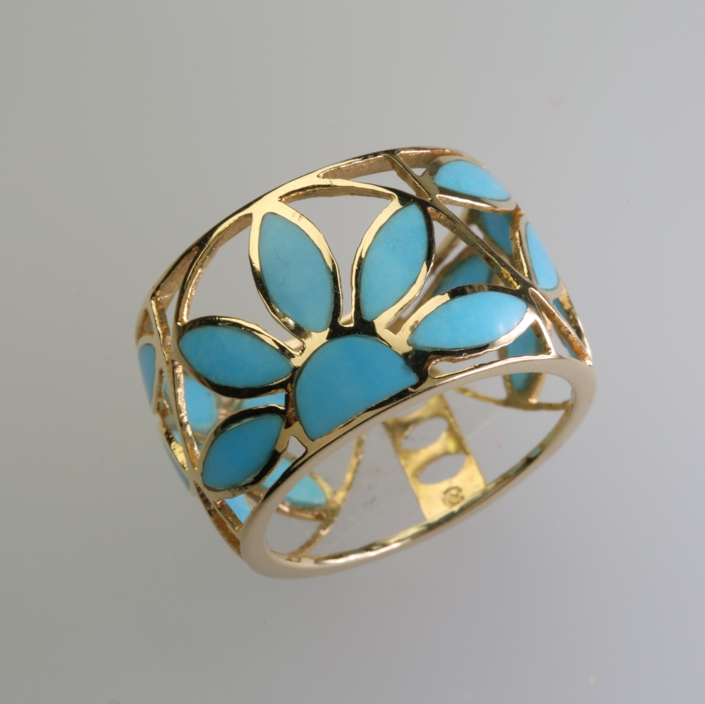Solid 14K Gold Coral Ring