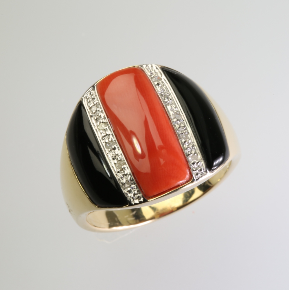 Solid 14K Gold Coral Ring