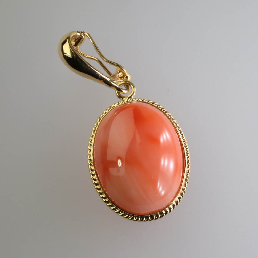 Solid 14K Gold Coral Pendant