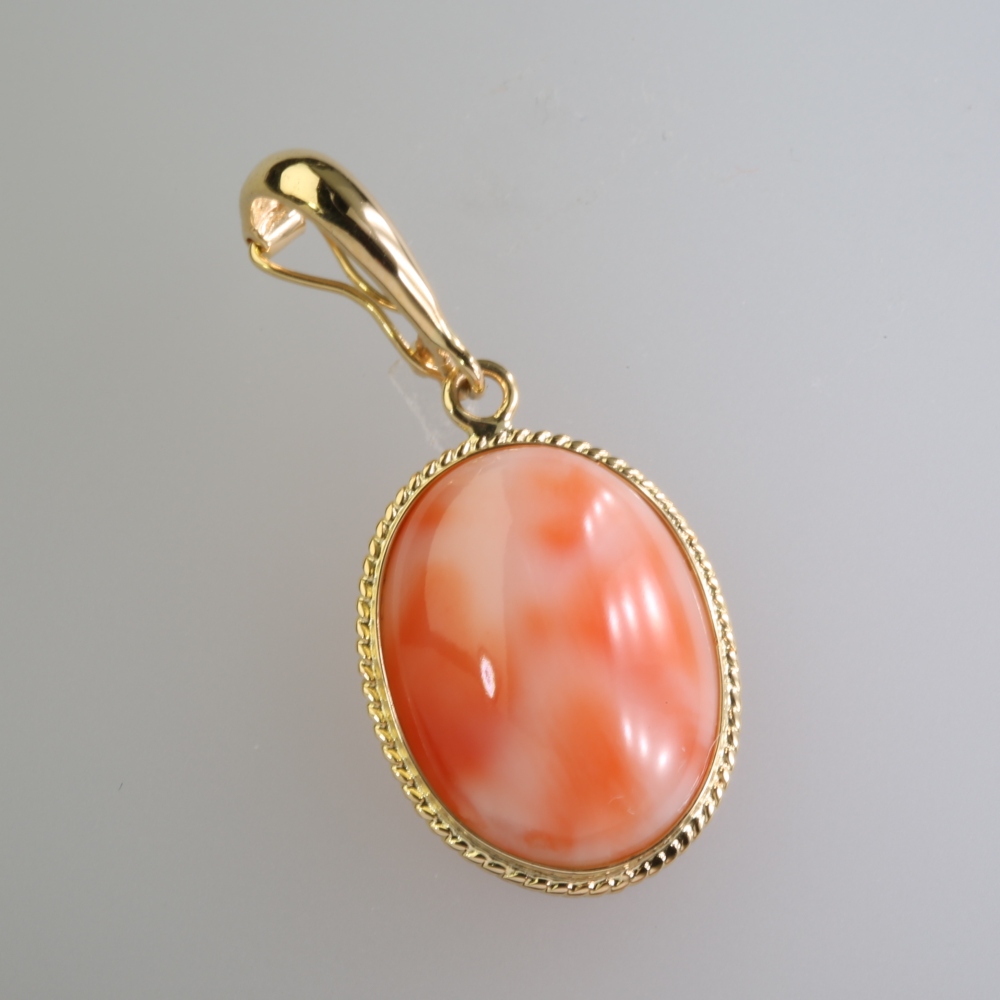 Solid 14K Gold Coral Pendant