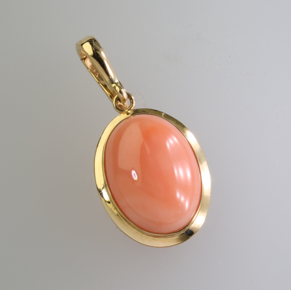 Solid 14K Gold Coral Pendant