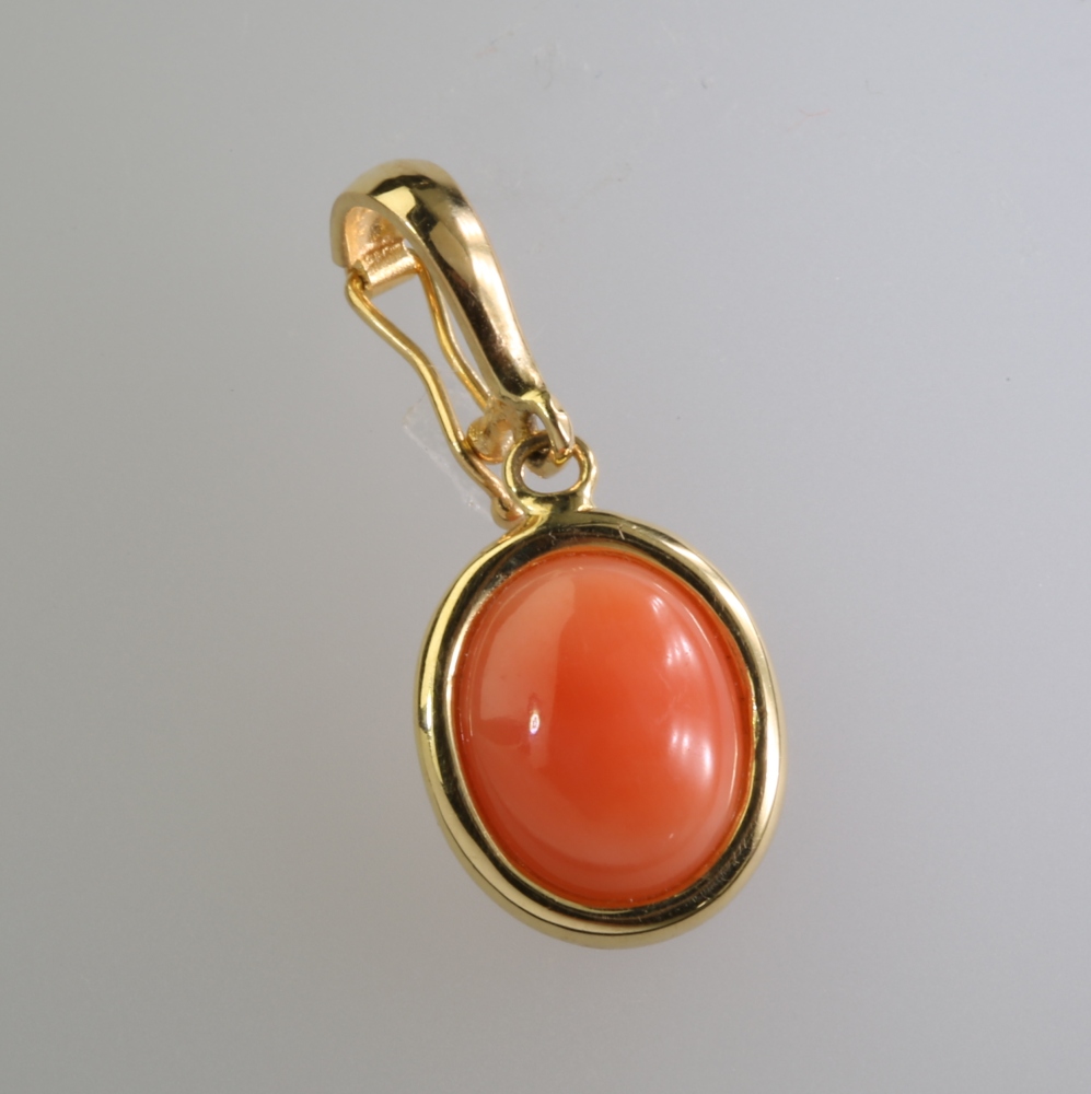 Solid 14K Gold Coral Pendant