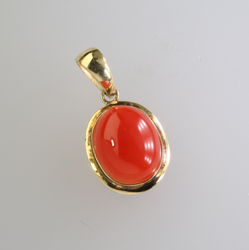 Solid 14K Gold Coral Pendant