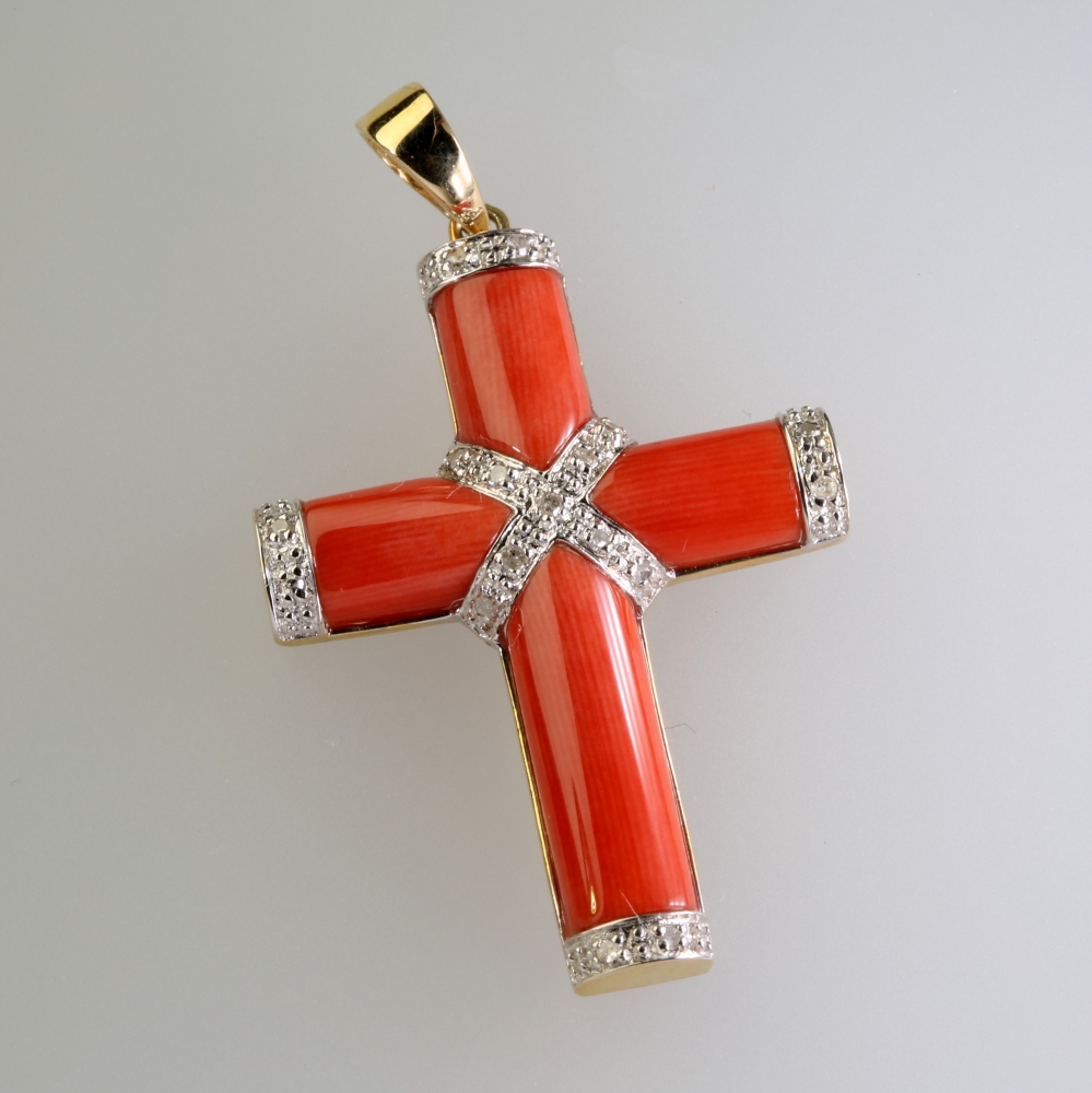 Solid 14K Gold Coral Pendant