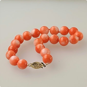 Solid 14K Gold Coral Bracelet