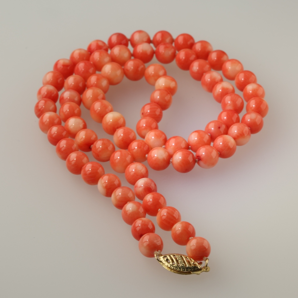 Solid 14K Gold Coral Necklace