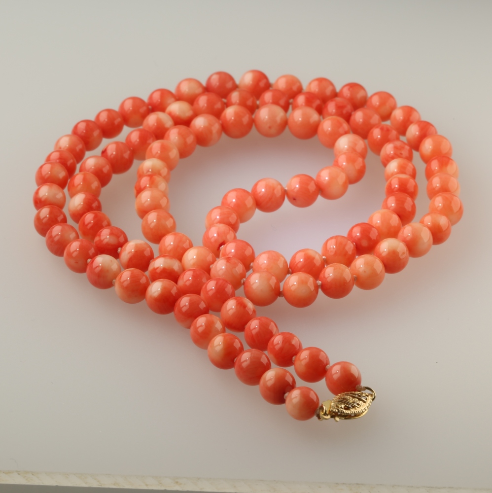 Solid 14K Gold Coral Necklace