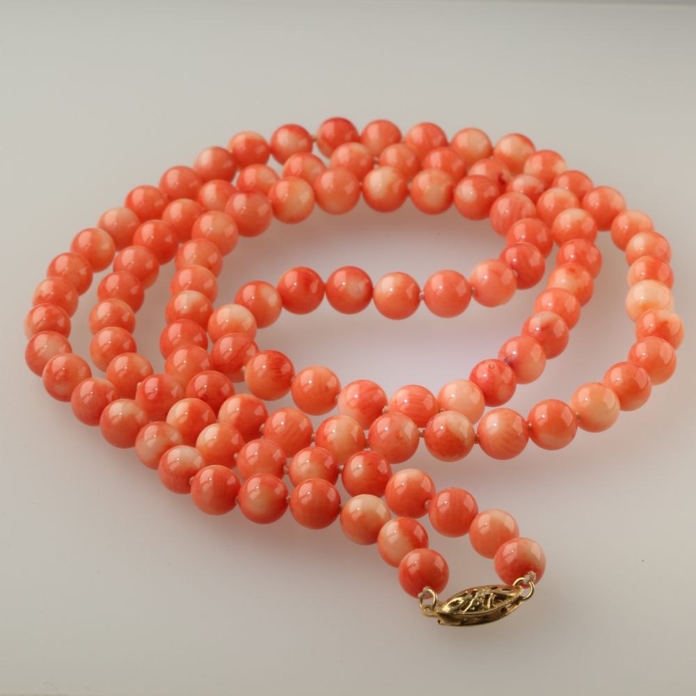 Solid 14K Gold Coral Necklace