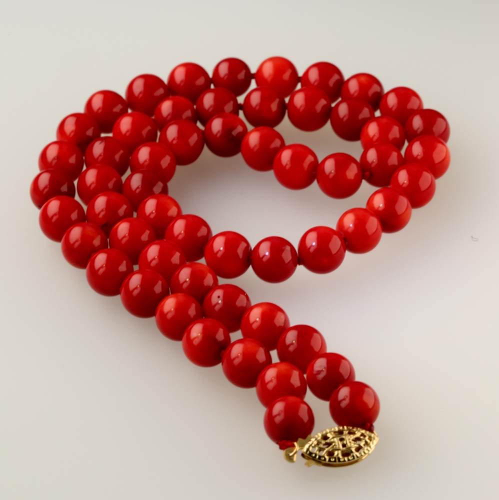 Solid 14K Gold Coral Necklace