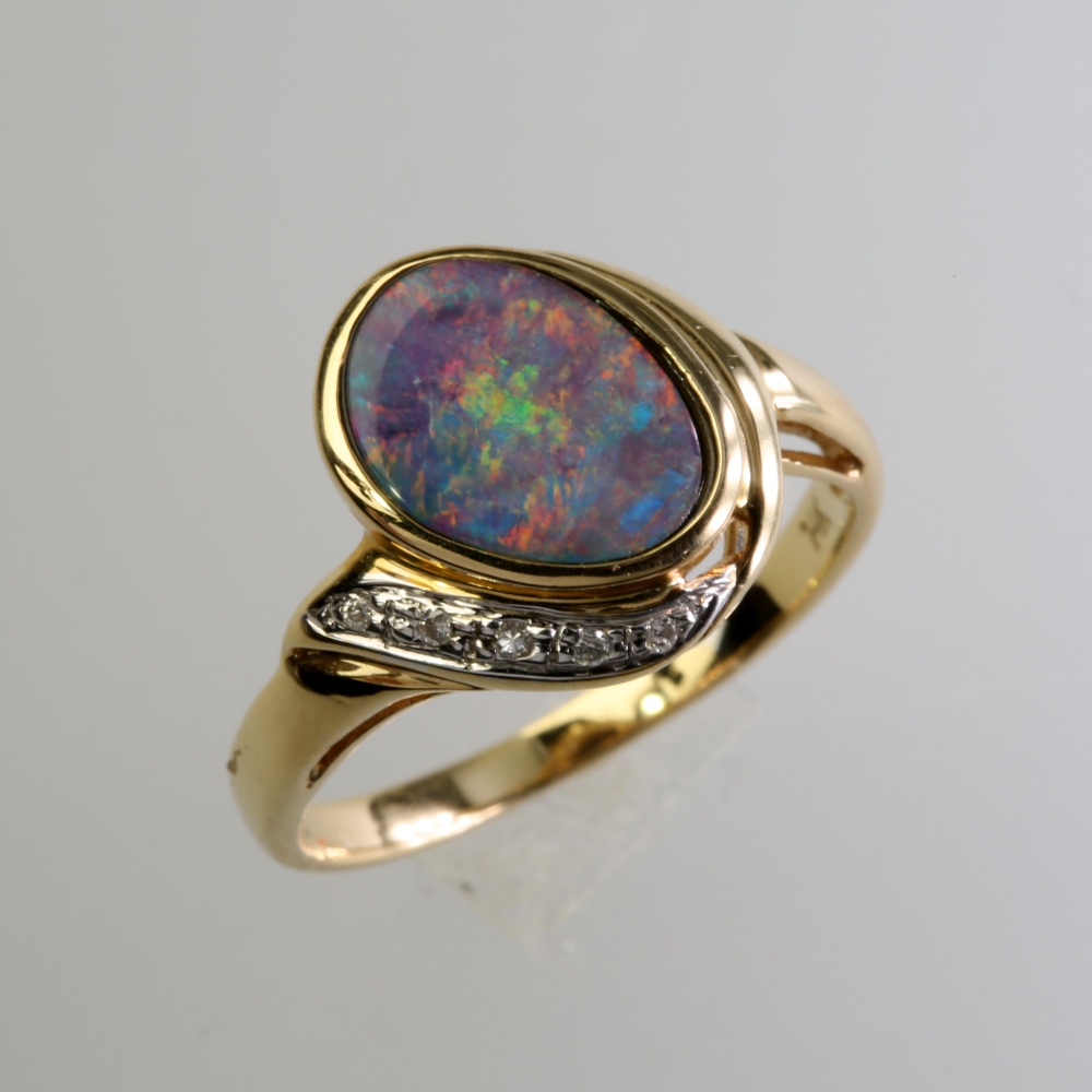 Solid 14K Gold Opal Ring