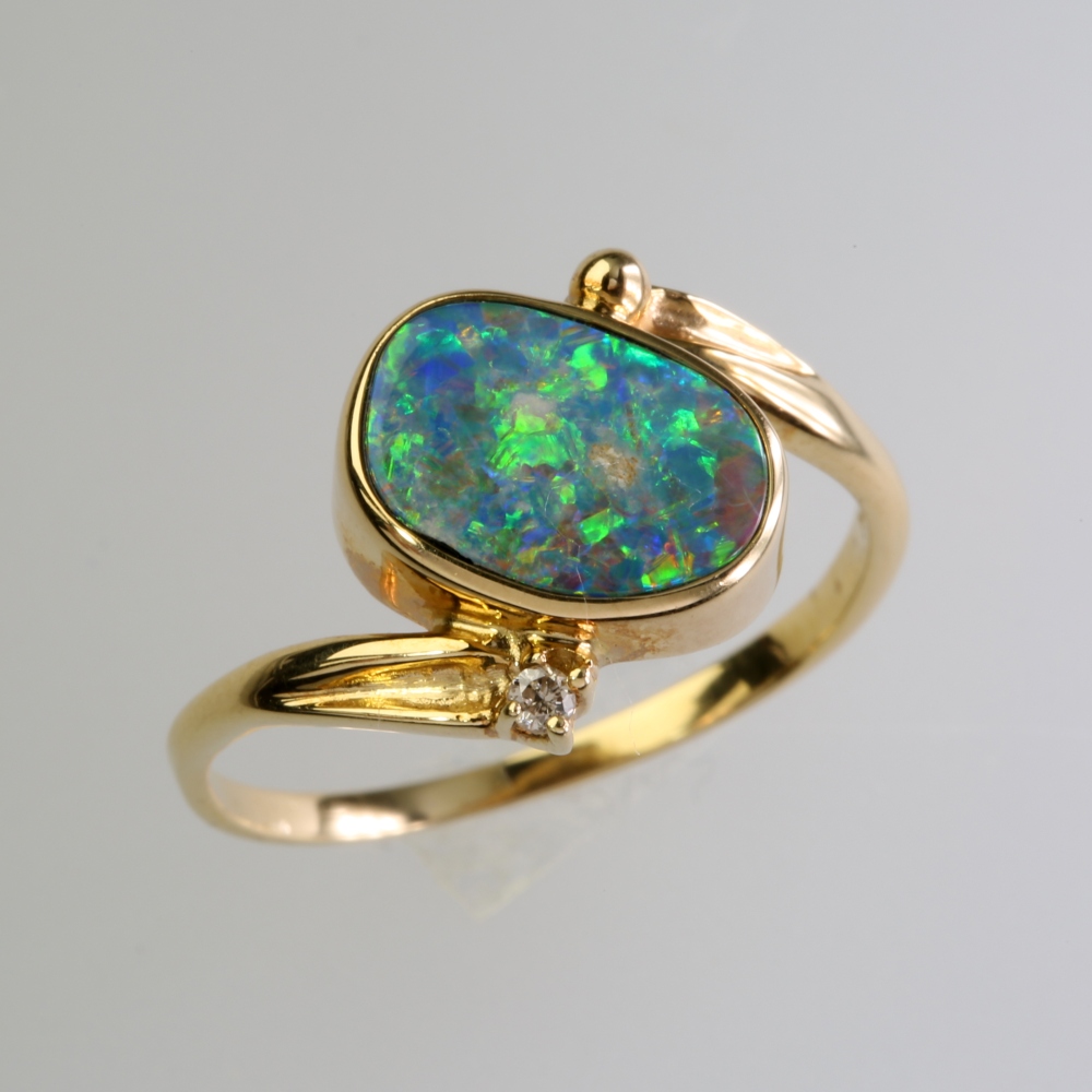 Solid 14K Gold Opal Ring