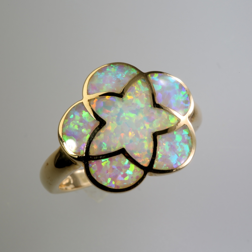 Solid 14K Gold Opal Ring