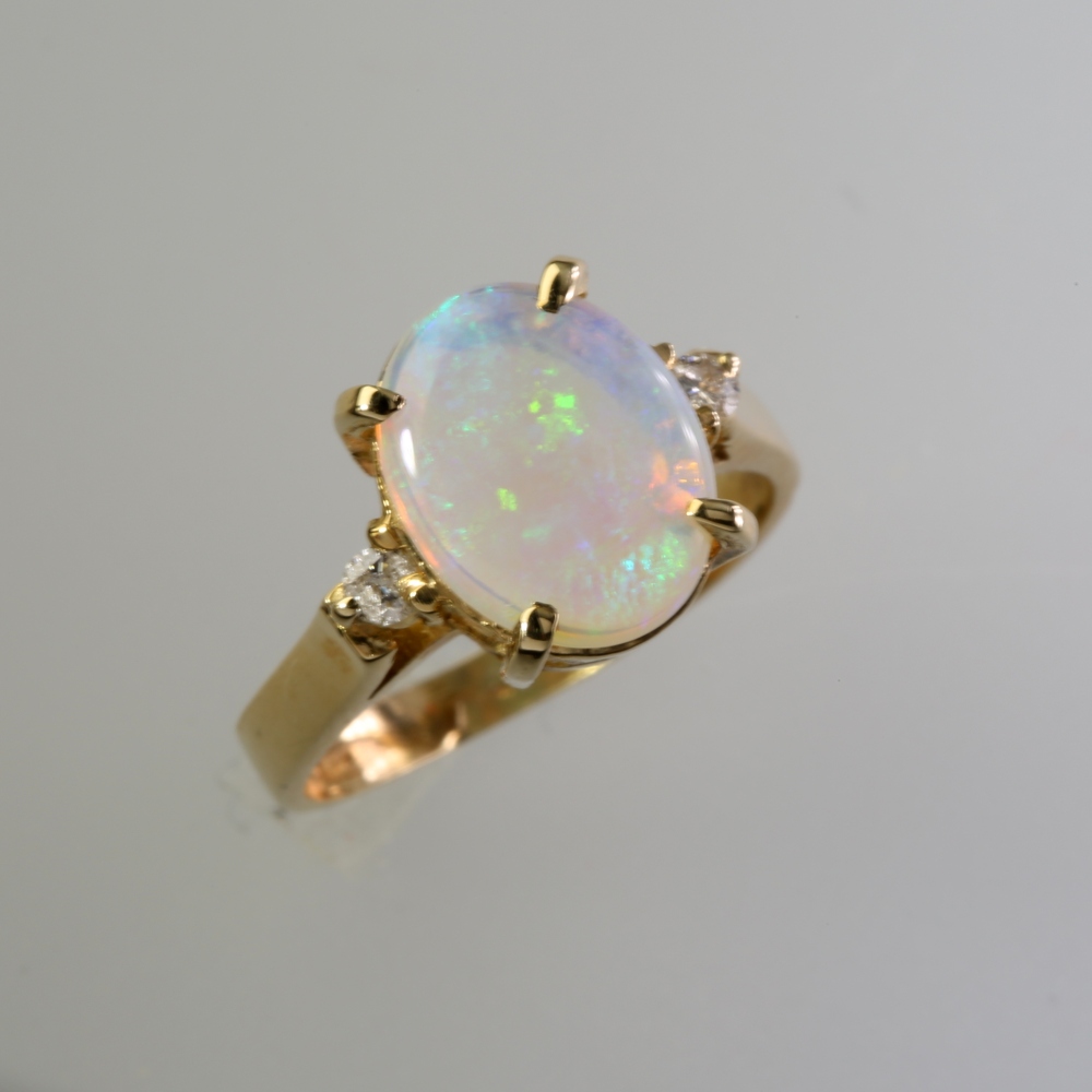 Solid 14K Gold Opal Ring