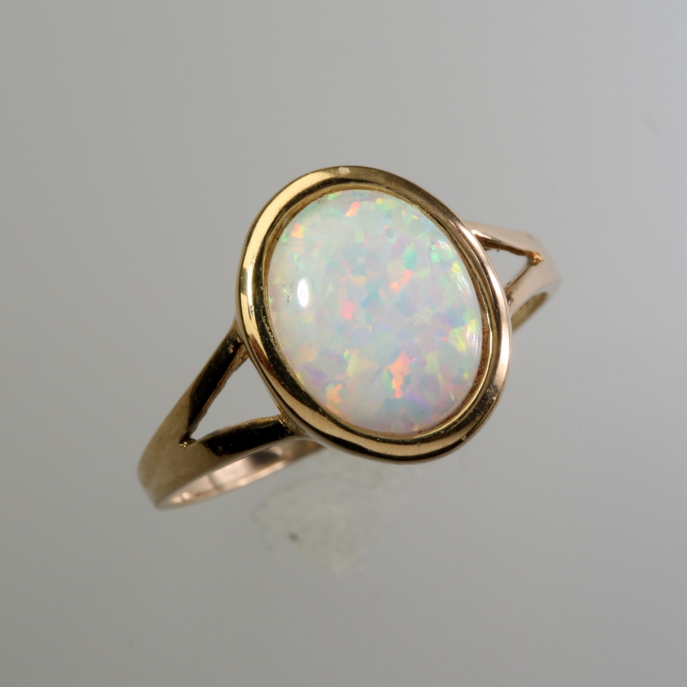 Solid 14K Gold Opal Ring