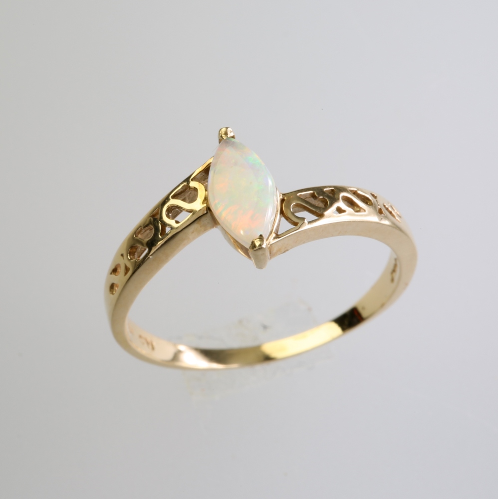 Solid 14K Gold Opal Ring