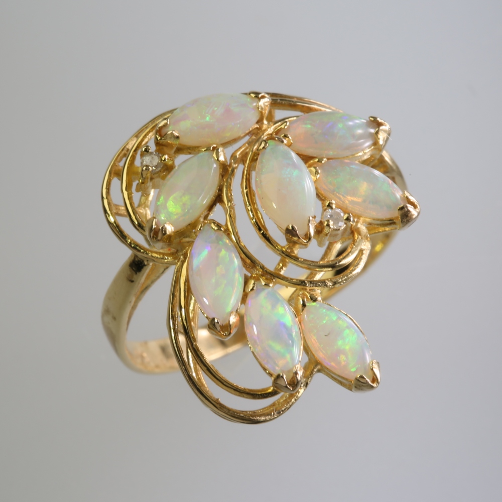 Solid 14K Gold Opal Ring