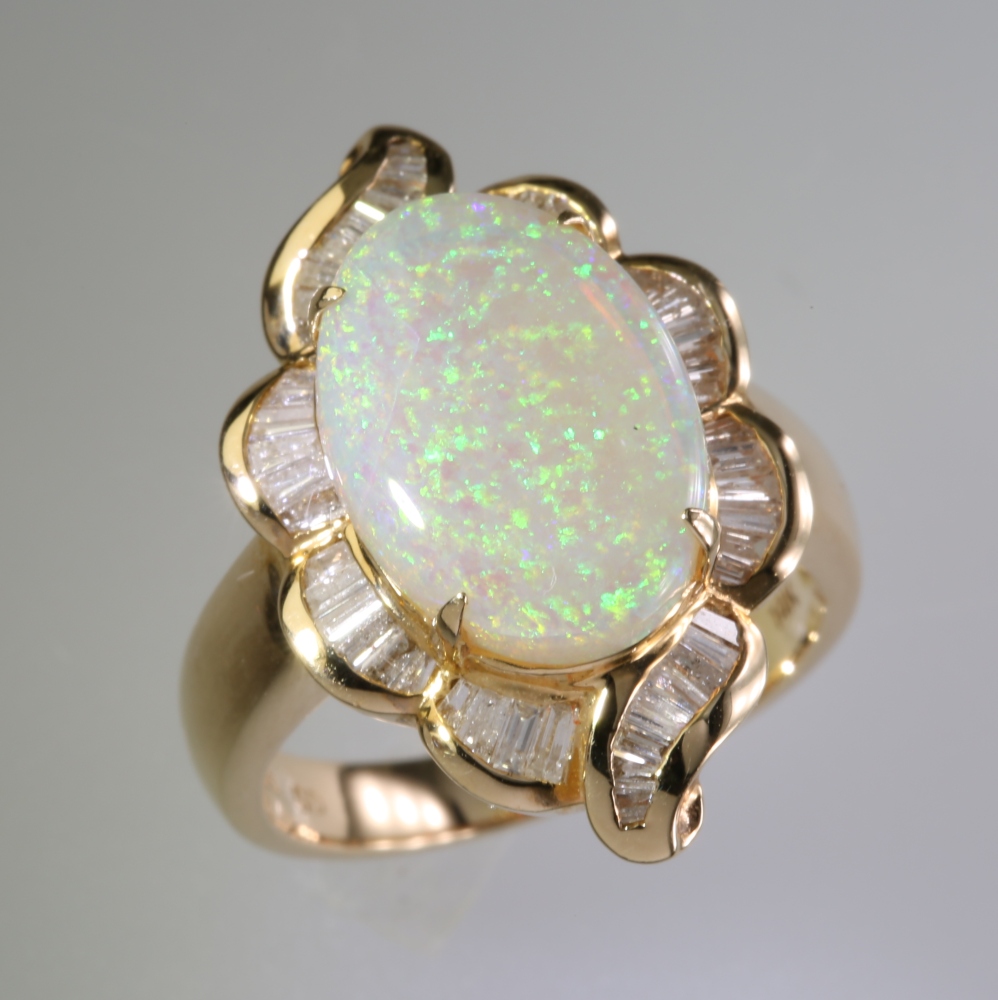 Solid 14K Gold Opal Ring