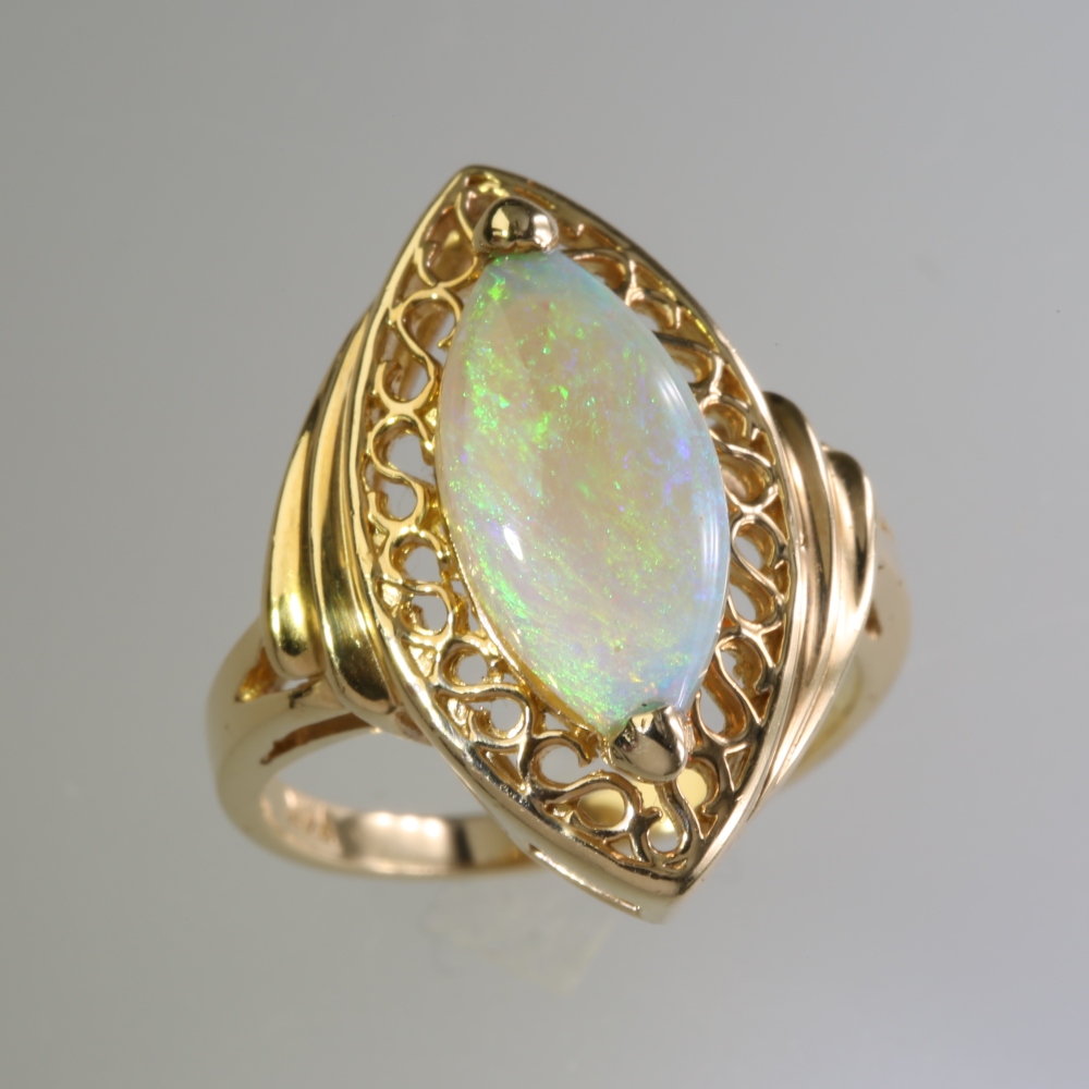 Solid 14K Gold Opal Ring