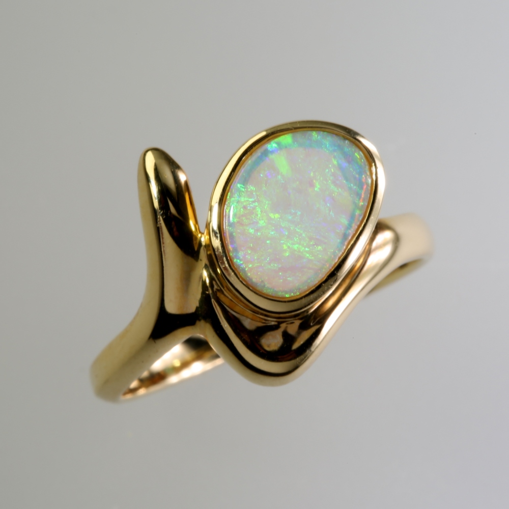 Solid 14K Gold Opal Ring