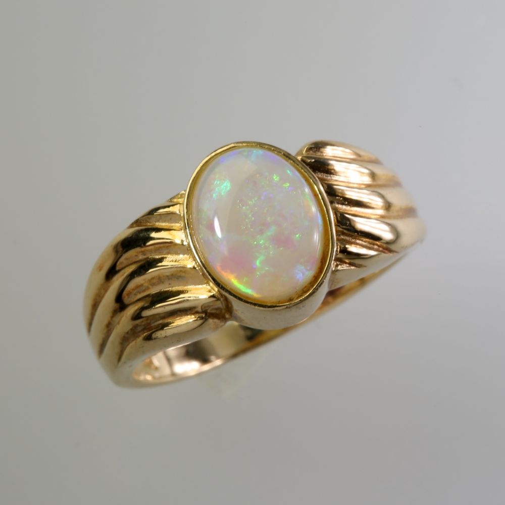 Solid 14K Gold Opal Ring