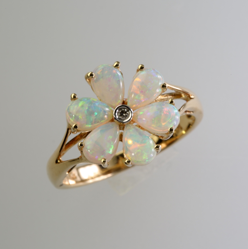 Solid 14K Gold Opal Ring
