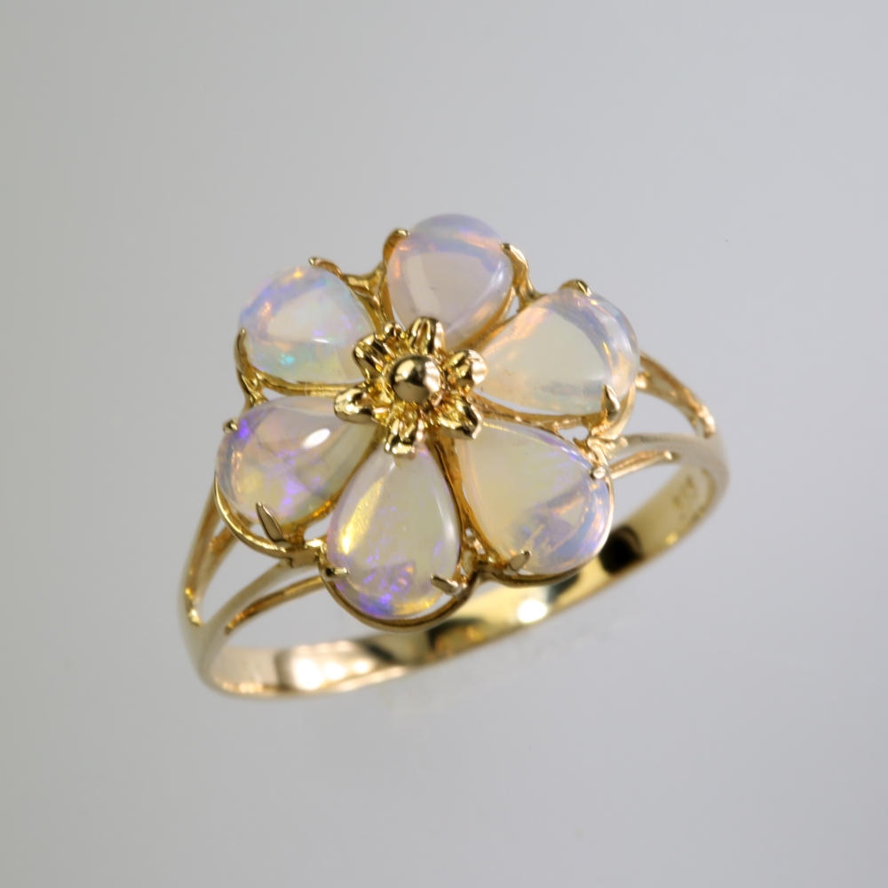 Solid 14K Gold Opal Ring